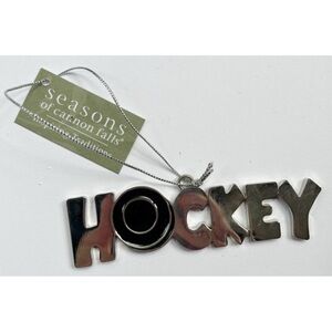 Seasons Of Cannon Falls • NWT Silver Colored Hockey Ornament